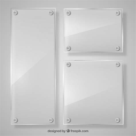 Set of glass frames in realistic style | Free Vector