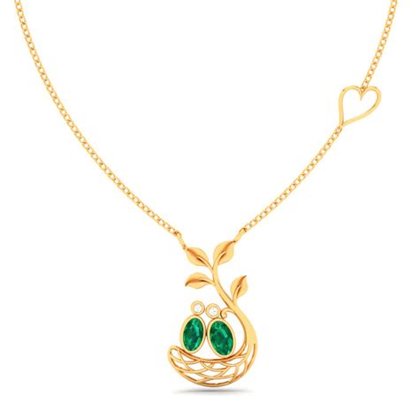 18k Gold and Diamond Splendor Sapling Pendant For Women – P.C. Chandra ...