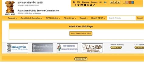 RPSC FSO admit card 2023 released at rpsc.rajasthan.gov.in, get link ...