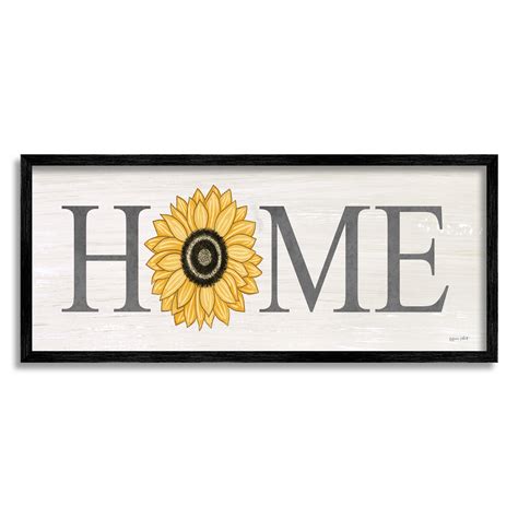 Stupell Industries Home Sunflower Blossom Sign by Annie Lapoint - Floater Frame Graphic Art on ...