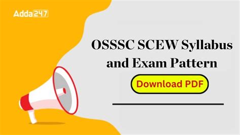 OSSC SCEW Syllabus 2025 Out, Check Prelims And Main Exam Pattern Details
