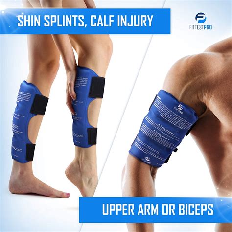 Shin Splint Ice Packs - Set of 2 | Hot/Cold Therapy Wrap for Leg & Calf ...