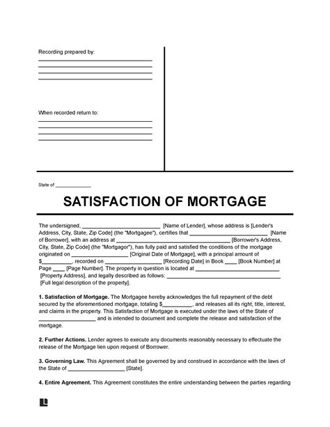 Mortgage Note Template