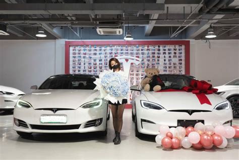 A Tesla Model X in its store in Shanghai.