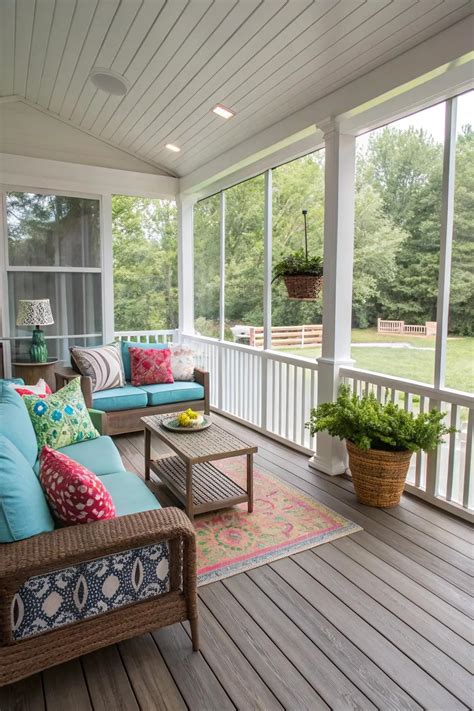 14+ Stylish Screened-In Porch Flooring Ideas - Garden.eco