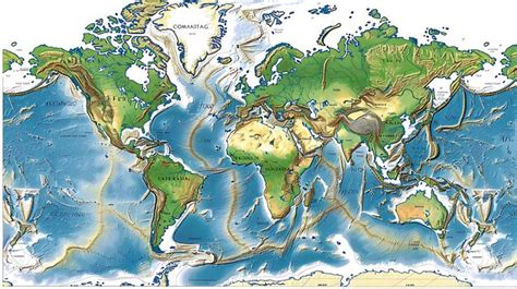 World Map with Physical Features 的图像结果