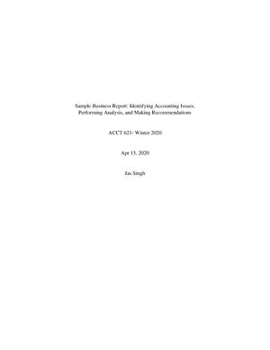Income Statement - Assignment - References Chen, J. (2023, 03 27 ...