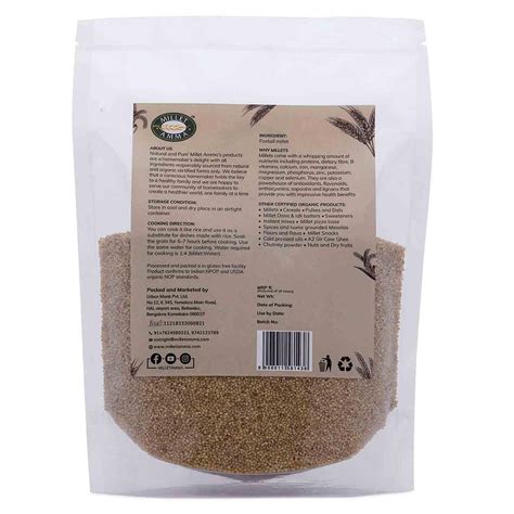Foxtail Millet Grains Organic 500gm | Foxtail Millet Grains - Millet Amma