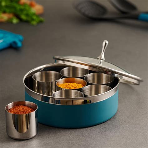Buy Food Icon Vanya Stainless Steel Spice Box with Lid from Home Centre ...