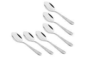 Shapes Hammer Stainless Steel Soup Spoon Set of 6 – Elegant, Durable ...