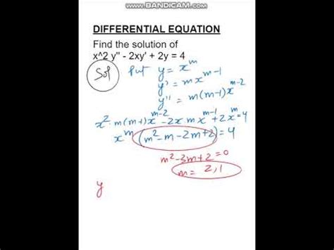 Cauchy Euler equation Video Lecture - Engineering Mathematics ...