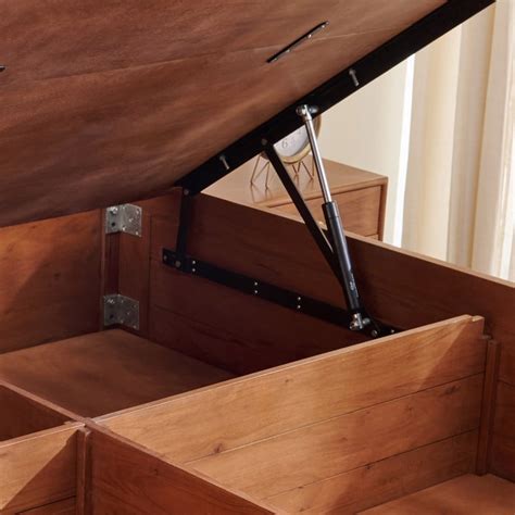 Buy Amanda Amber Acacia Wood King Bed with Hydraulic Storage from Home ...