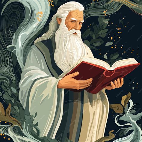 Wise Elder Sharing Timeless Wisdom vector illustration | Premium AI-generated vector