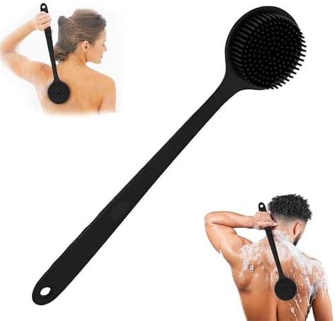 PANCA Soft Silicone Back Scrubber with Long Handle for Shower & Bath ...