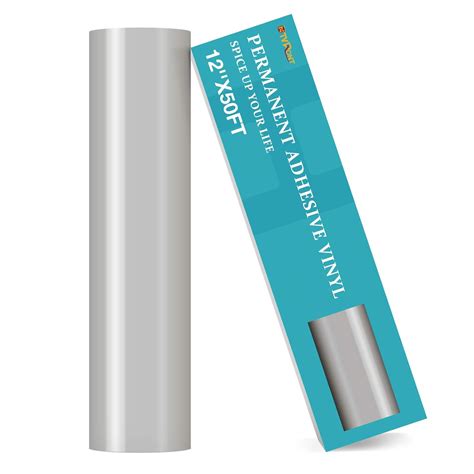 Buy HTVRONT Silver Permanent Adhesive Vinyl Roll - 12 x 50 FT Glossy ...