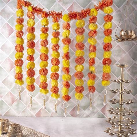 Buy Incredible Floral Orange Yellow Backdrop Decoration Online in India ...
