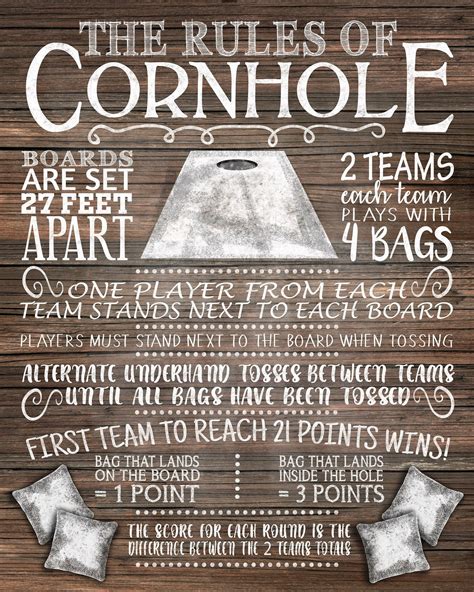 Cornhole rules printable – Artofit