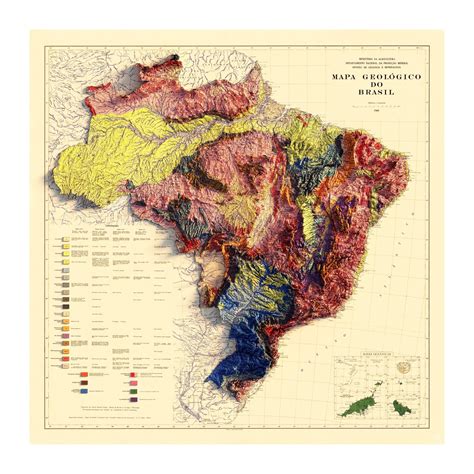 Brazil Map Posters & Art - Brazil Wall Maps - Muir Way
