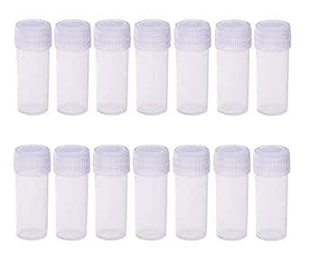 LASSUM 50 Pcs Plastic Sample Bottles Mini Clear Storage Case with Lid ...