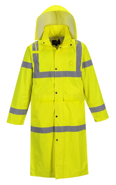 Portwest UH445 High Visibility Unisex Rain Coat, Yellow — iWantWorkwear