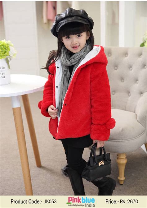 Classic Cold Weather Winter Jacket in Red Color for Baby Girl