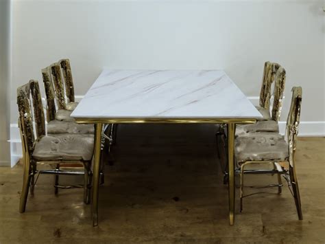 Wood Dining Room Table With Marble Top