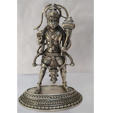 Buy quality Pure Silver Hanuman Ji Idol In High Antique Finishing PO ...