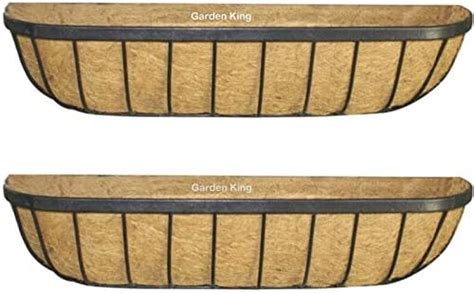 GARDEN KING 24 INCH Wall Mounted Trough with J Hooks, Natural Coir Wall ...