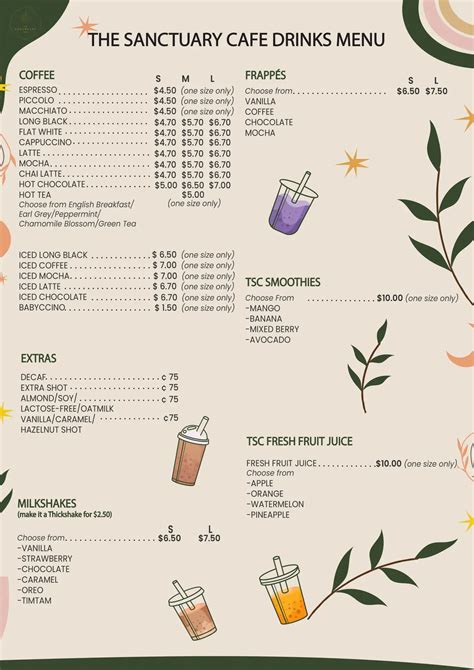 Menu – The Sanctuary Cafe
