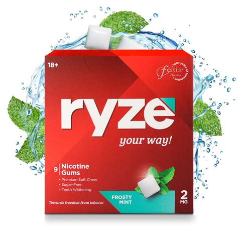 Buy RYZE Nicotine Gum 2mg | Pack of 15 (135 gums) | Frosty Mint ...
