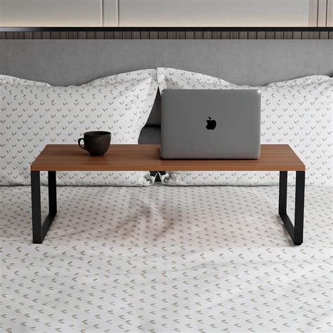 Anikaa Jessi Engineered Wood Study Table | Laptop Desk (Walnut/Black ...