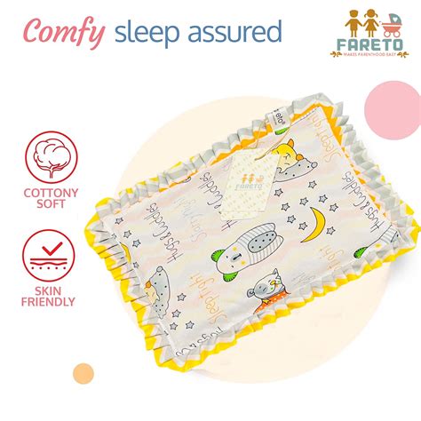 Fareto new born baby super soft cover mustard filling pillow for round ...