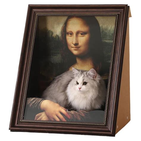 Mona Lisa Oil Painting Cardboard Cat Scratcher Bed | The Green Head