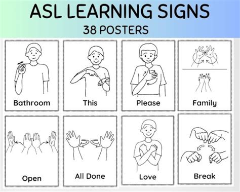 Asl Classroom Sign Posters, Asl Learning for Kids, Sign Language Poster ...