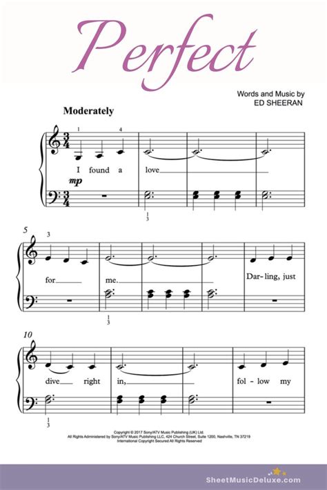 Perfect Ed Sheeran Chords (easy piano) /Easy Piano PDF Download | Easy ...