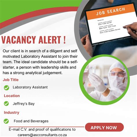 Vacancy alert for a full-time Laboratory Assistant position based in ...