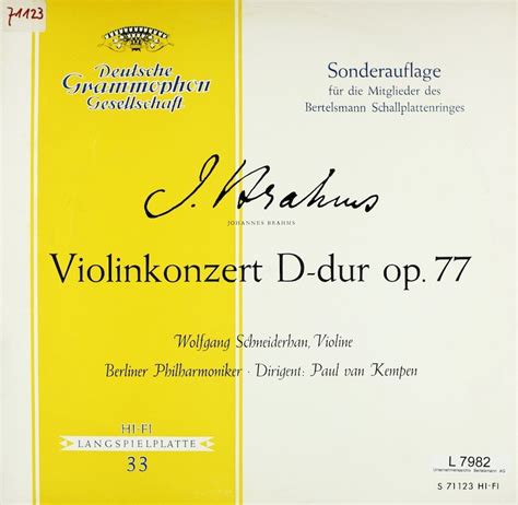 Paul van Kempen. Berliner Philharmoniker. Wolfgang Schneiderhan. Brahms ...