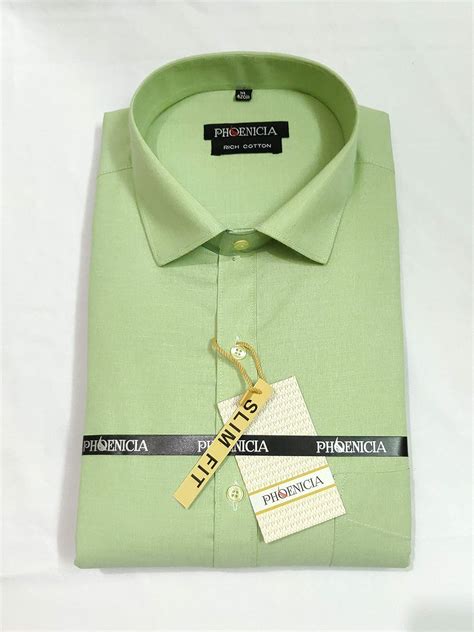 Buy Phoenicia Men's Premium Cotton Full Sleeves Slim fit Solid Pista ...