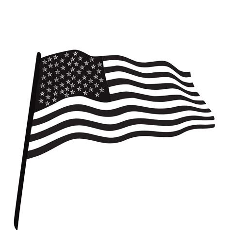 Black And White American Flag Clipart