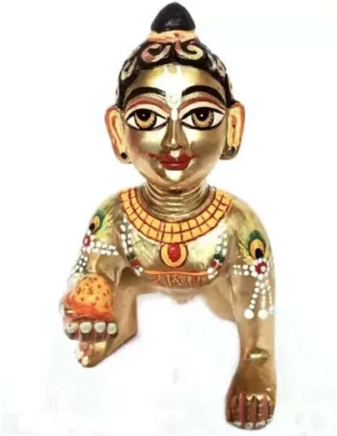 Buy Vrindavan Shopi Astadhatu Brass Laddu Gopal Murti Designing Good ...