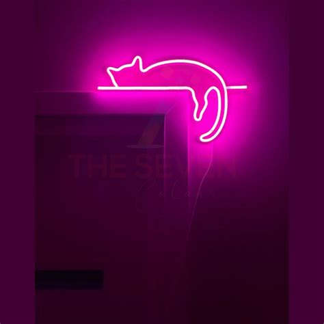 Buy Custom Sleeping Cat Neon Sign for Your Space | The Seven Colours