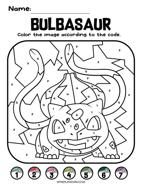 Image result for Pokemon Color by Number Coloring Pages