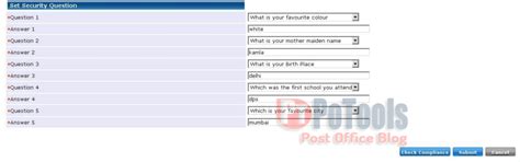 Identity Management | IM Portal Security Questions for Postal Officials