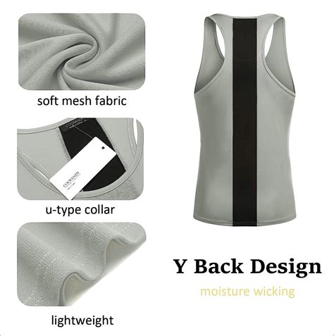 Buy COOFANDY Men's 3 Pack Workout Tank Tops Dry Fit Gym Y Back Muscle ...