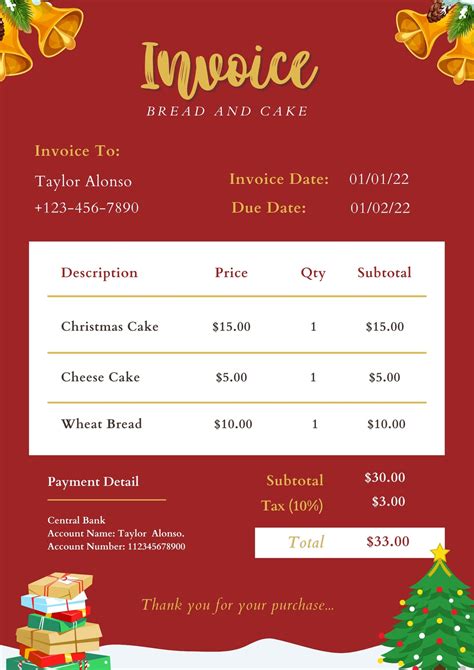 Black and White Simple Service Invoice - Templates by Canva