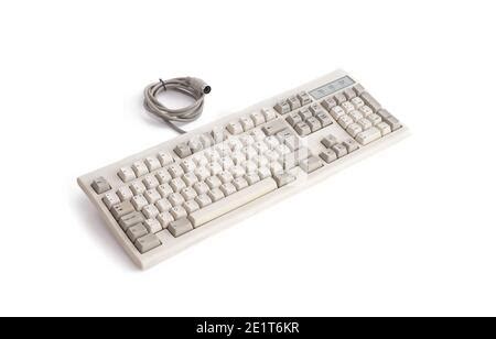 vintage desktop computer mechanical keyboard Stock Photo - Alamy