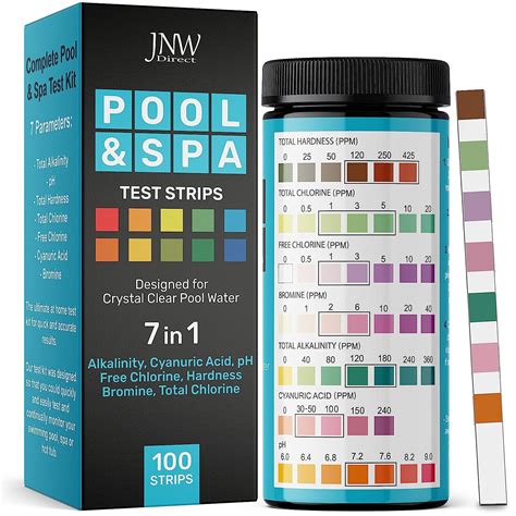 7-Way Pool Test Strips, 100 Quick & Accurate Pool and Spa Test Strips ...
