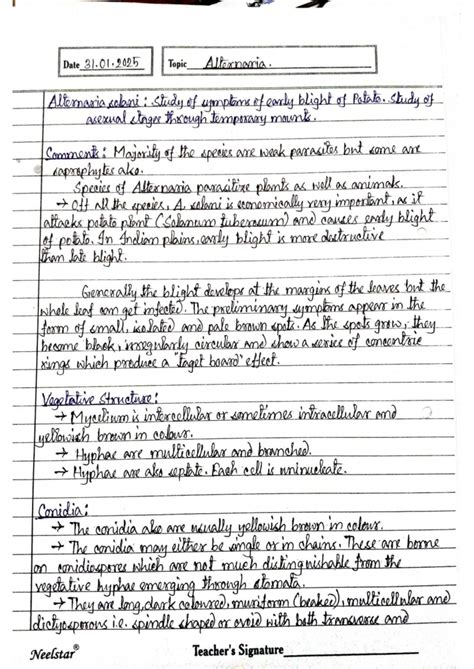 Alternaria solani Practical Notes: Study of Early Blight Symptoms - Studocu