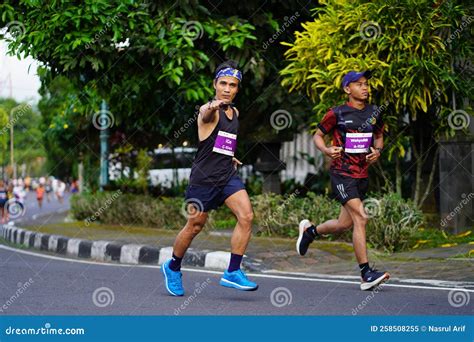 Marathon Race in Magelang Indonesia, People Set Foot on City Roads a ...