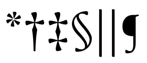 Image result for Common Symbols for Footnotes